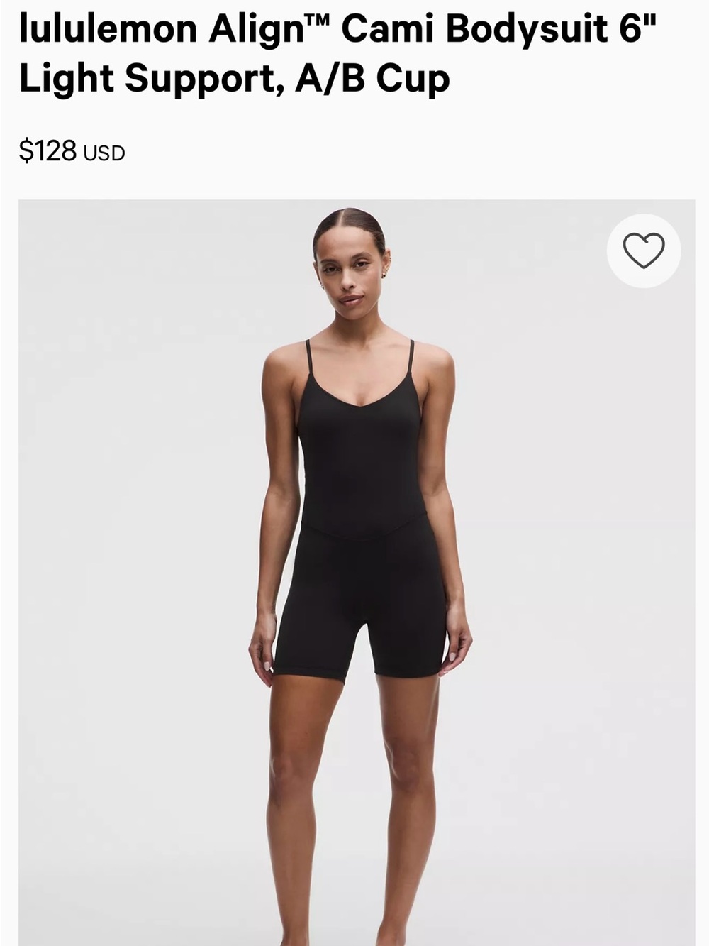 lululemon black Align™ Cami Bodysuit Size 2.